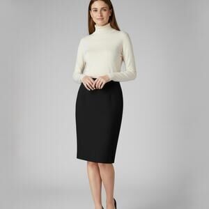 Vintage Salvatore Ferragamo Wool Blend Black Pencil Skirt size 48 / US 12